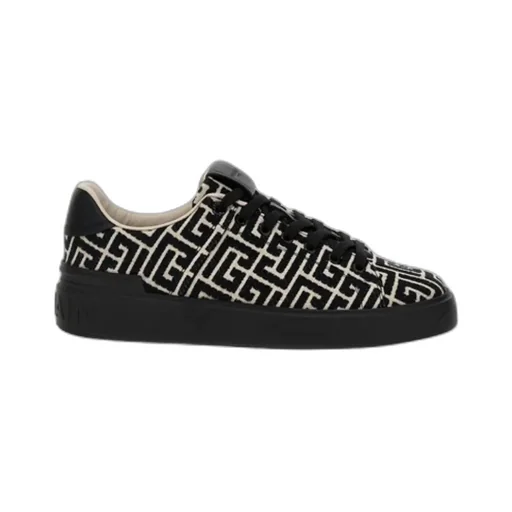 Monogrammed Lace-Up Sneakers