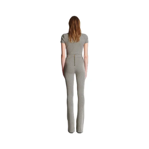 Flared Monogrammed Jacquard Trousers