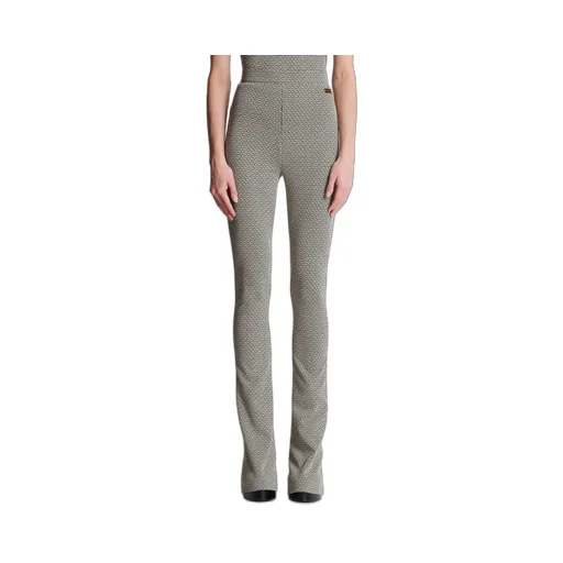 Flared Monogrammed Jacquard Trousers