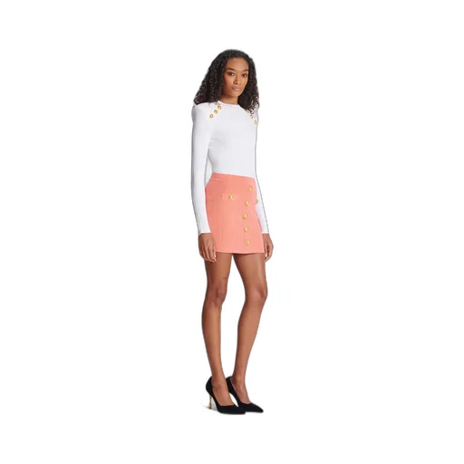 Button Embellished Knitted Skirt