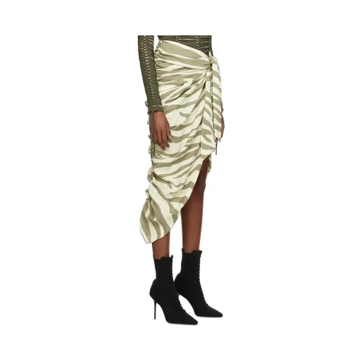 Zebra-Print Midi Skirt