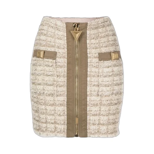High Waist Tweed Mini Skirt