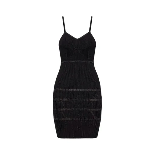 Ribbed V-Neck Mini Dress