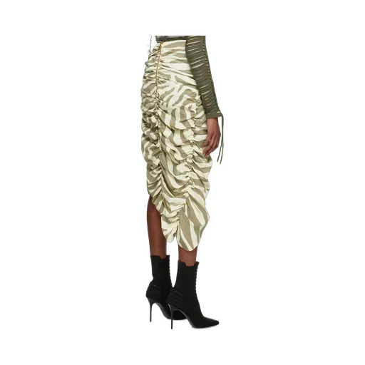 Zebra-Print Midi Skirt