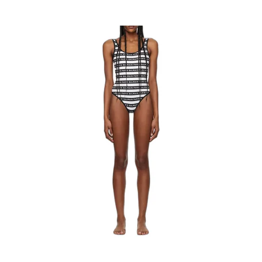 Allover Logo Printed One Piece Swimsuit