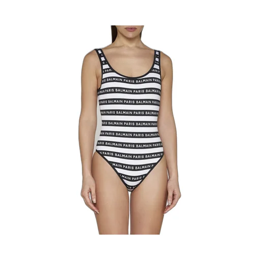 Allover Logo Printed One Piece Swimsuit