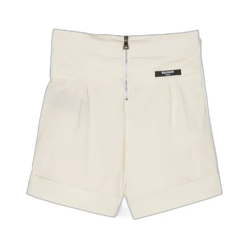 Decorative Button-Detailing Pleated Shorts