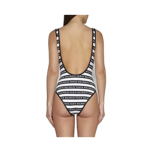 Allover Logo Printed One Piece Swimsuit