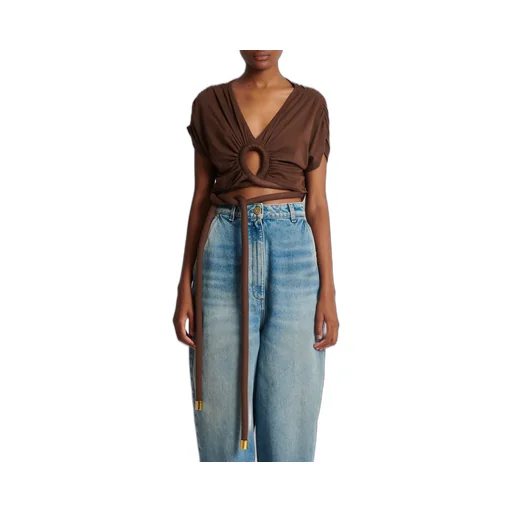 Draped Jersey Crop Top
