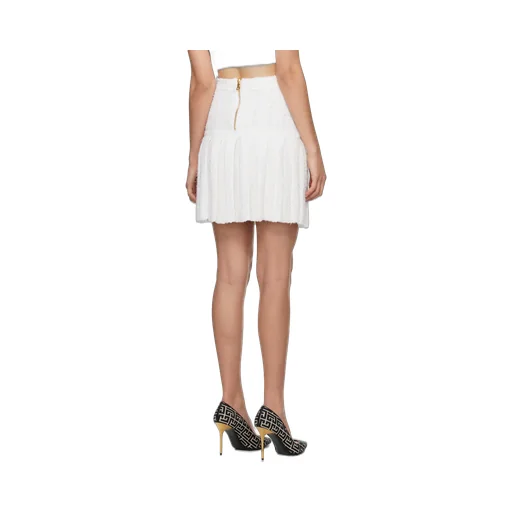 Buttoned Pleated Mini Skirt