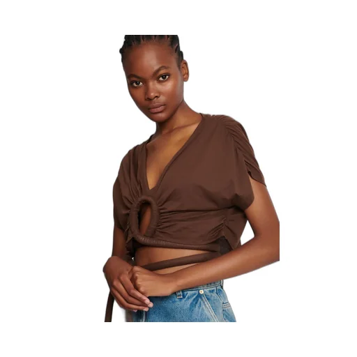 Draped Jersey Crop Top
