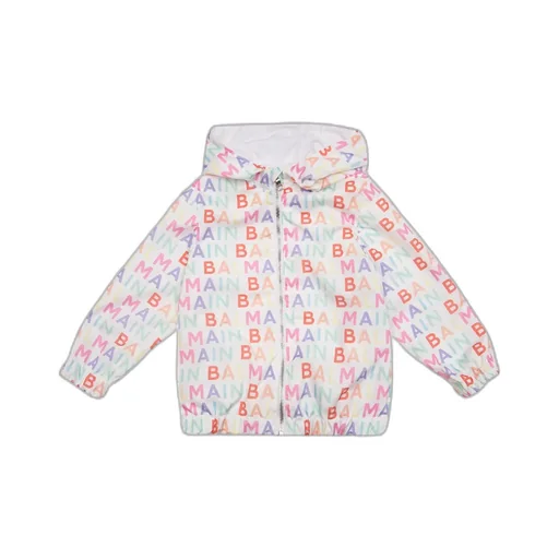 All-Over Logo Print Hooded Jacket