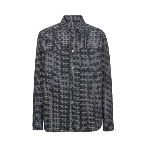 Monogrammed Jacquard Denim Shirt