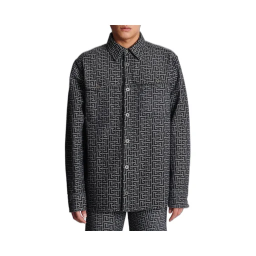 Monogrammed Jacquard Denim Shirt