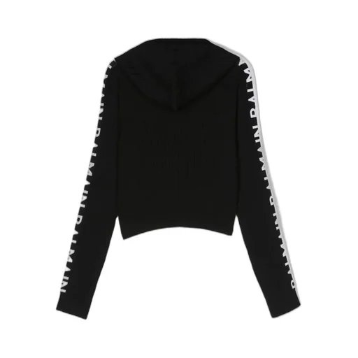 Ribbed Logo-Knit Cotton Hoodie