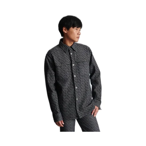 Monogrammed Jacquard Denim Shirt