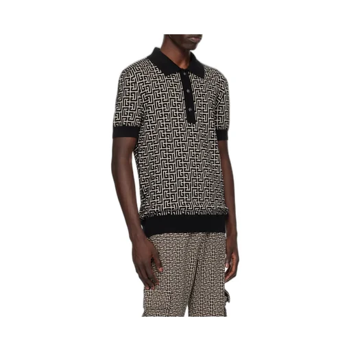 Monogrammed Knitted Polo Shirt