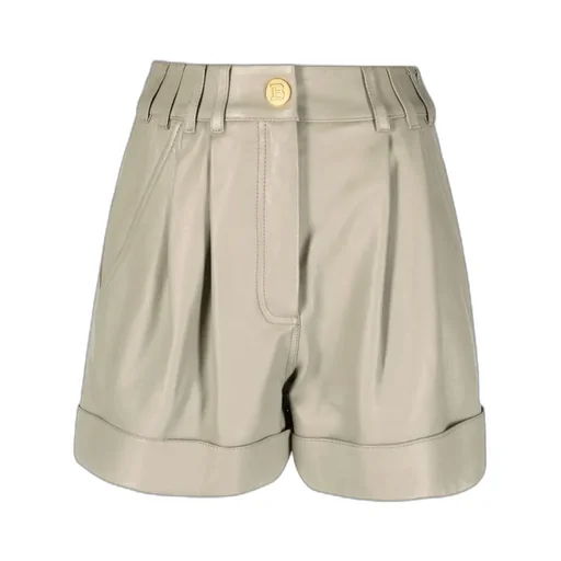 High-Waisted Lambskin Shorts