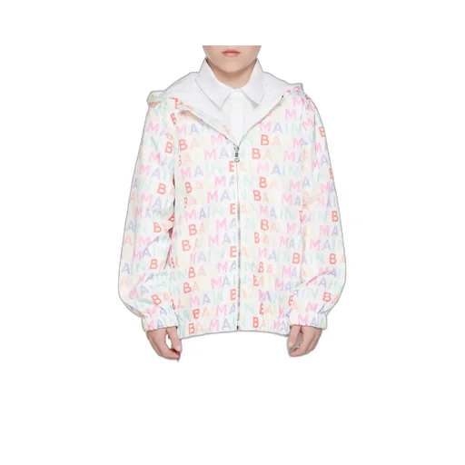 All-Over Logo Print Hooded Jacket