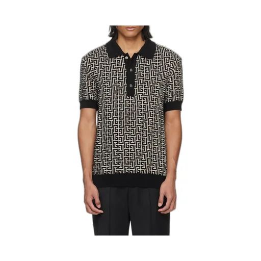 Monogrammed Knitted Polo Shirt
