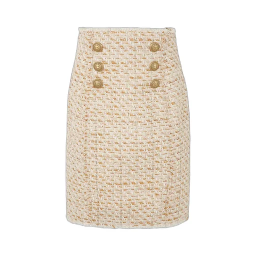 High-Waisted Tweed Skirt