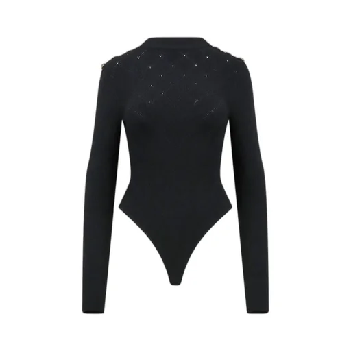 Ribbed Long-Sleeved Bodysuit