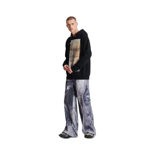 Graphic Printed Drawstring Hoodie