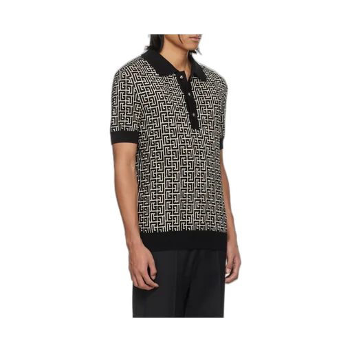 Monogrammed Knitted Polo Shirt