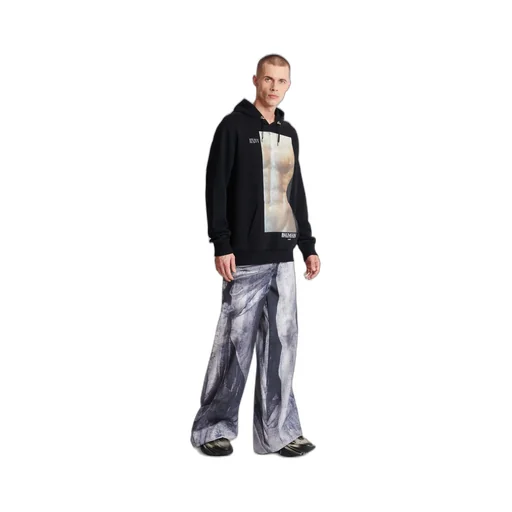 Graphic Printed Drawstring Hoodie