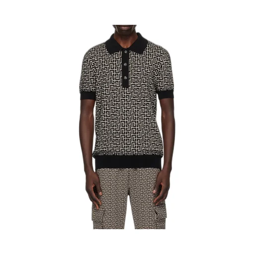 Monogrammed Knitted Polo Shirt