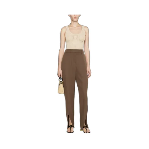 High Waist Slit Detailed Trousers