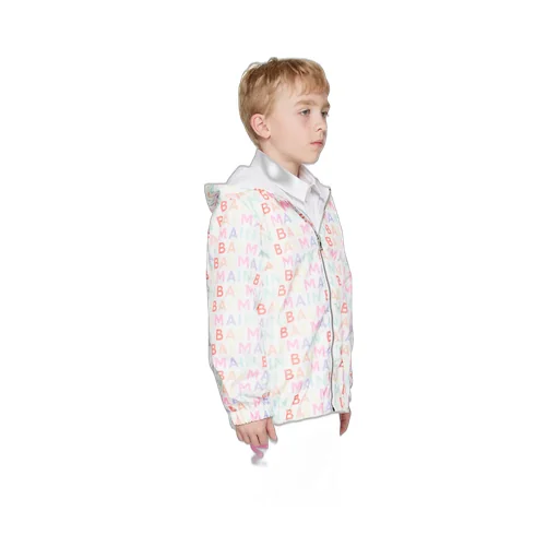 All-Over Logo Print Hooded Jacket