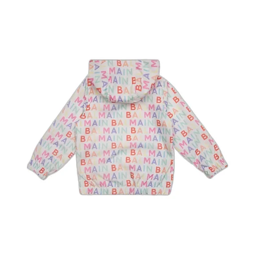 All-Over Logo Print Hooded Jacket