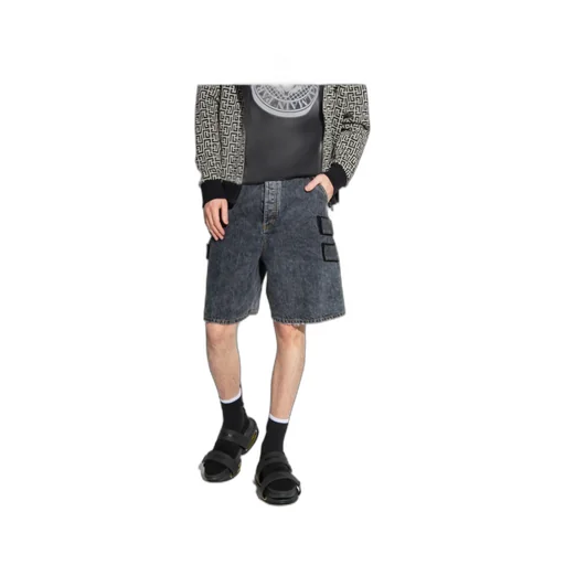 Acid-Wash Denim Shorts