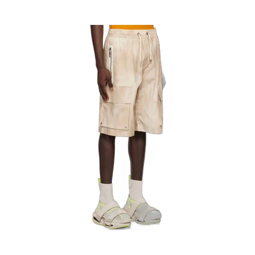 Faded Effect Drawstring Cargo Shorts