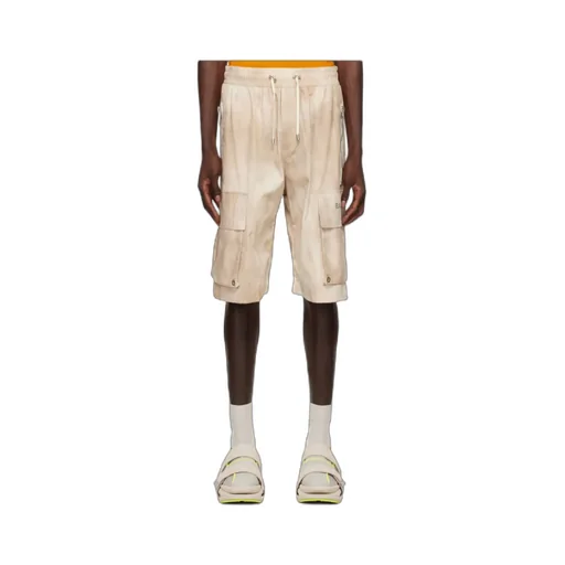 Faded Effect Drawstring Cargo Shorts