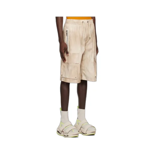 Faded Effect Drawstring Cargo Shorts