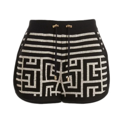 Monogram-Jacquard Wool Shorts