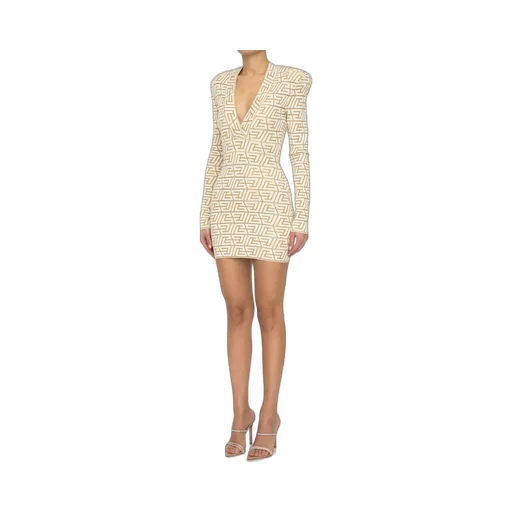 V-Neck Monogram Knitted Dress