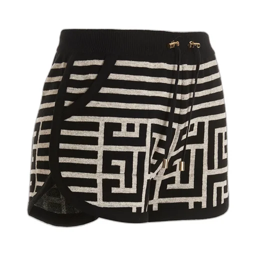 Monogram-Jacquard Wool Shorts