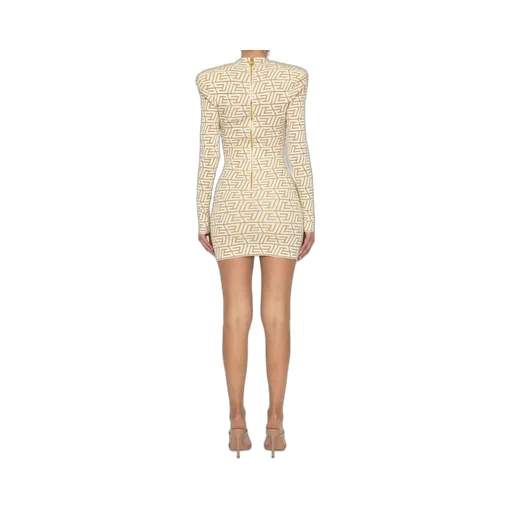 V-Neck Monogram Knitted Dress