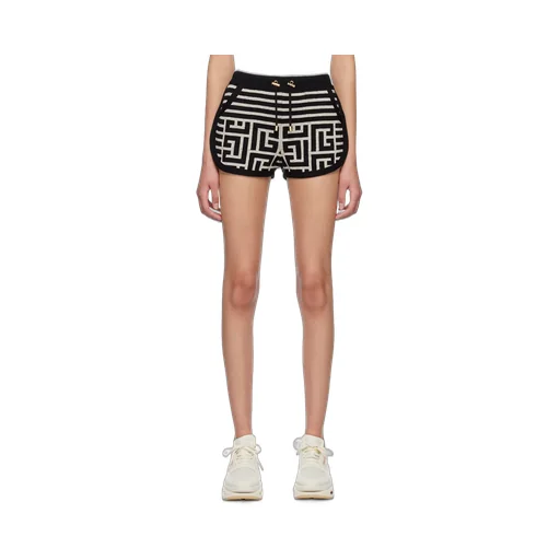 Monogram-Jacquard Wool Shorts