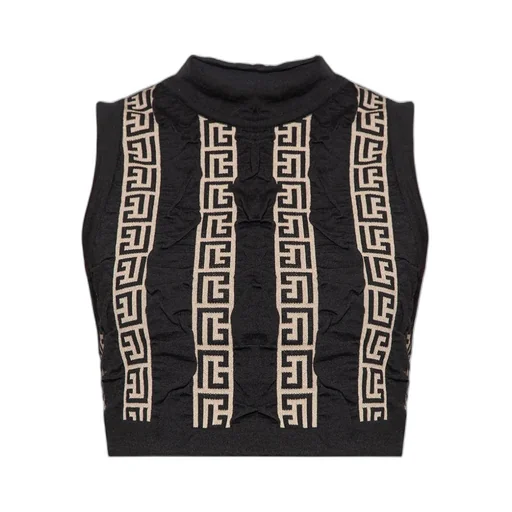 Monogram Motif Cropped Top