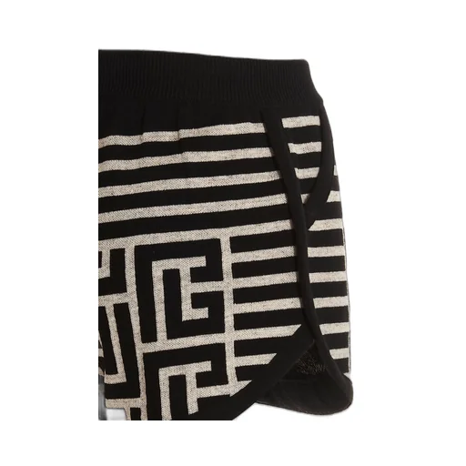 Monogram-Jacquard Wool Shorts