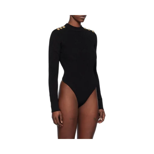 Ribbed Long-Sleeved Bodysuit