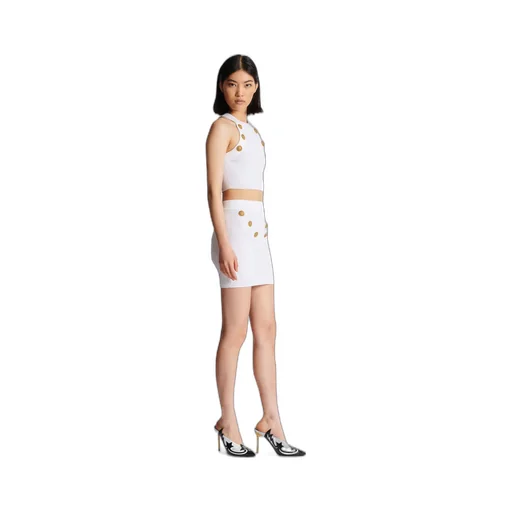 6-Button Knit Skirt