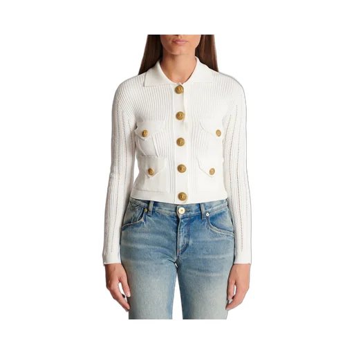 Long-Sleeved Ribbed Knitted Cardigan