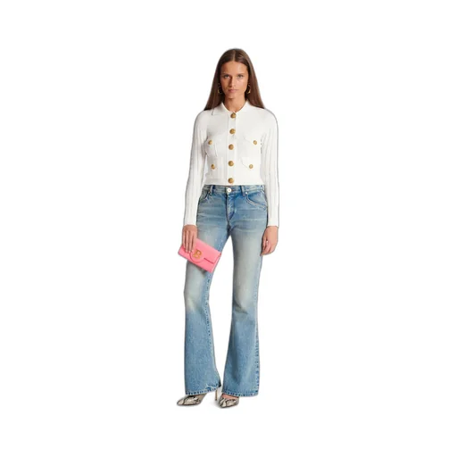 Long-Sleeved Ribbed Knitted Cardigan
