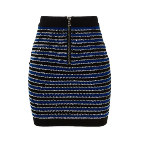 Buttoned Knit High-Waisted Skirt