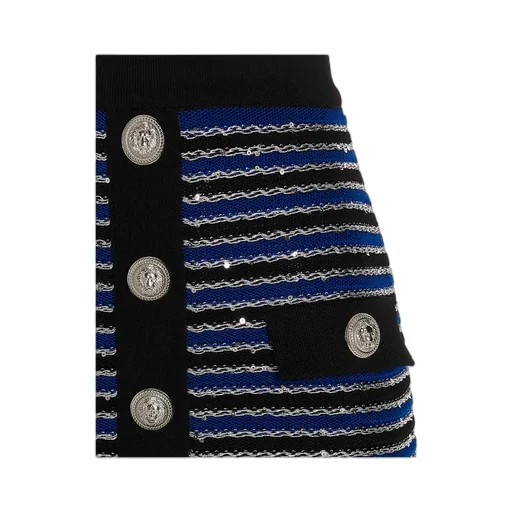Buttoned Knit High-Waisted Skirt